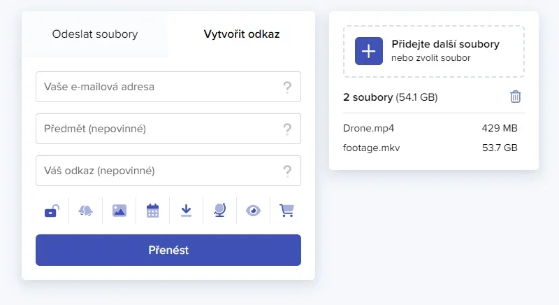 Formulář pro žádost o platbu a prodej souborů