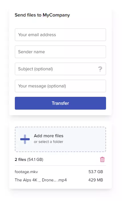 Widget TransferNow