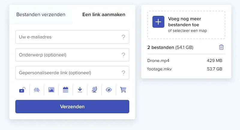 Formulier om een betaling aan te vragen en bestanden te verkopen