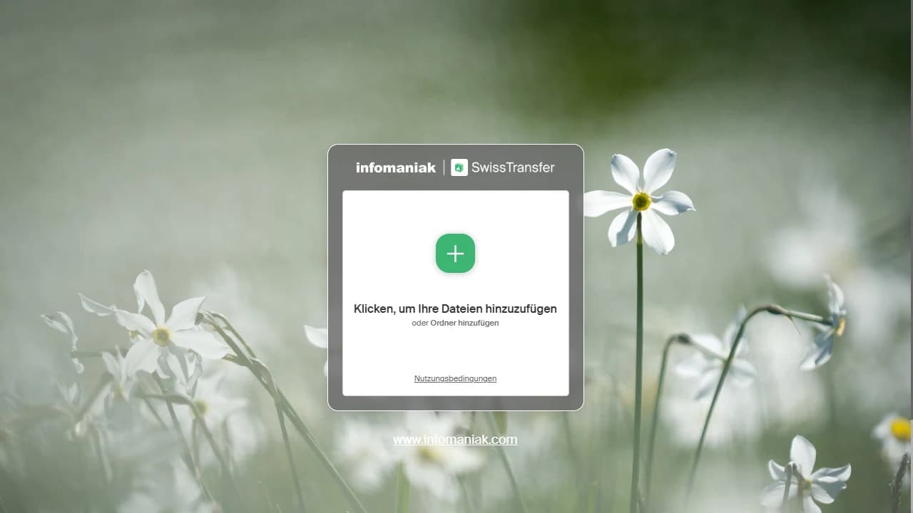 Startseite von SwissTransfer